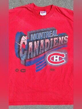 Vtg 1993 Montreal Canadiens NHL Stanley Cup Shirt L Hanes Made in USA